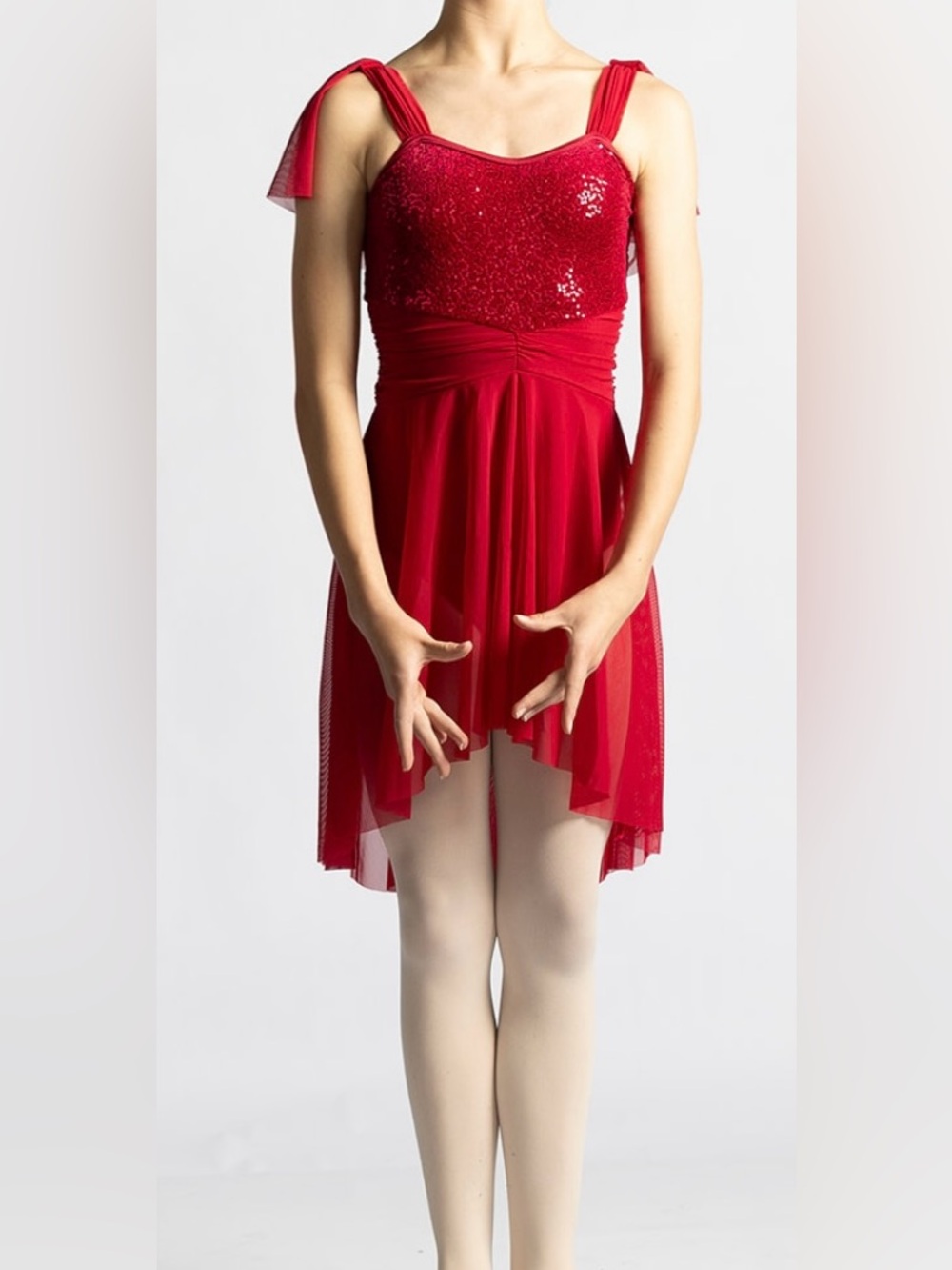 Weissman Red Sequin & Chiffon Girls' Ballet / dance Dress
